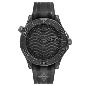Omega Seamaster Diver 300M Black Ceramic On Rubber Strap Black Dial 1:1 Super Clone Swiss  8806 Automatic Movement Ref- 210.92.44.20.01.003